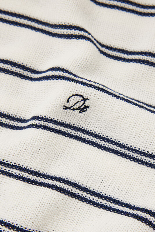 White Striped Short-Sleeved Women's Blouse 4