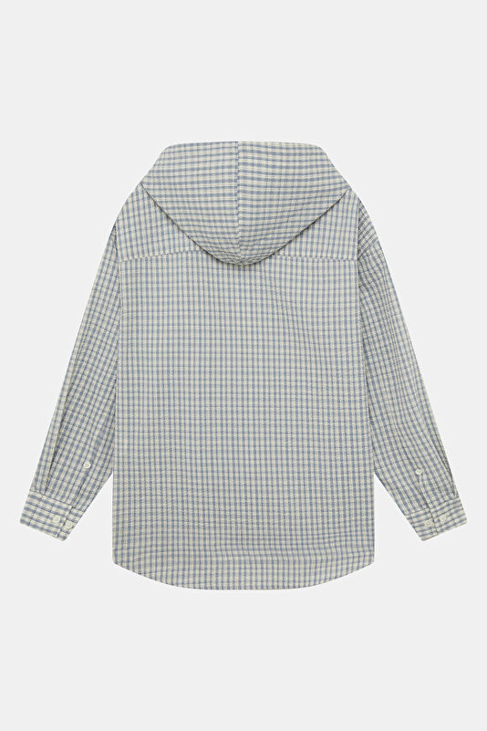 Light Blue Diamond Pattern Women's Raincoat 2