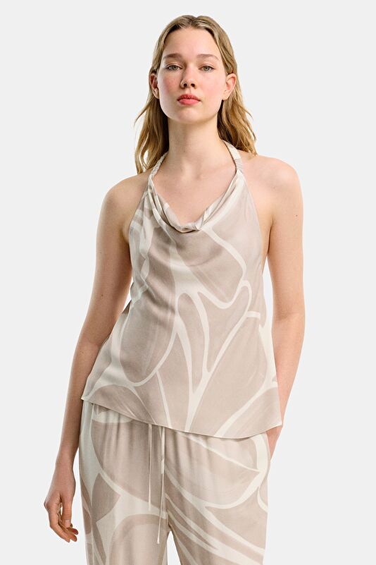 Multicolored Patterned Sleeveless Women's Blouse