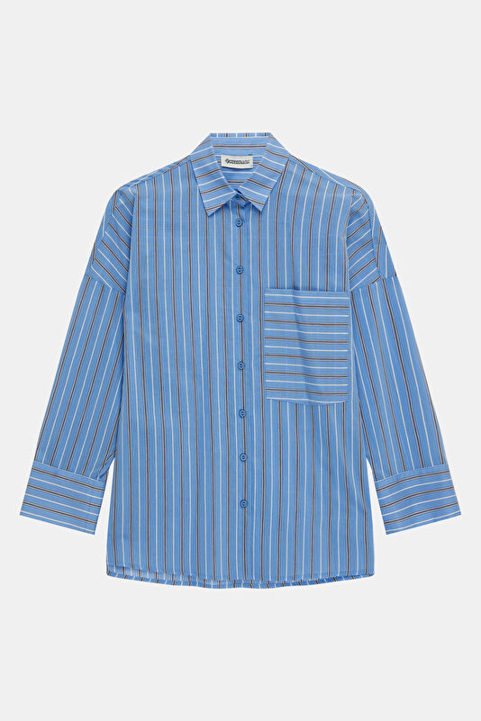 Multicolored Striped Patterned Women's Shirt 4