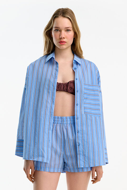 Multicolored Striped Patterned Women's Shirt
