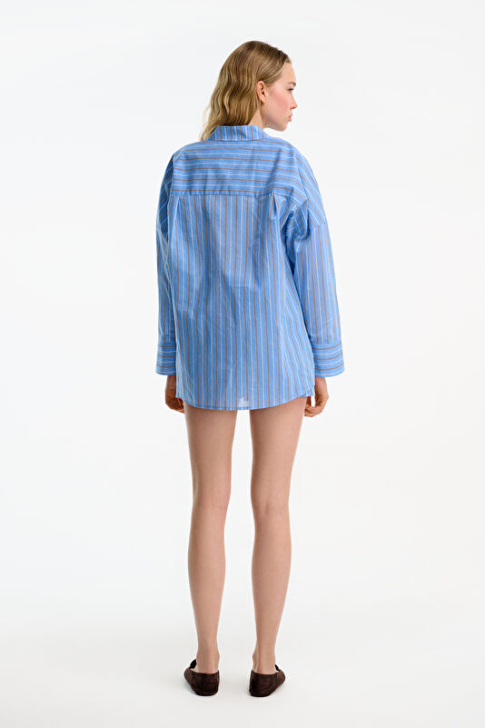 Multicolored Striped Patterned Women's Shirt 2