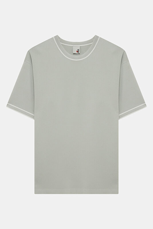 Relax Kalıp Taş Bisiklet Yaka Erkek T-Shirt