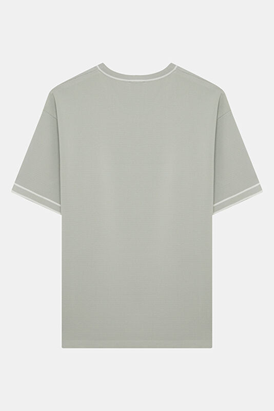 Relax Kalıp Taş Bisiklet Yaka Erkek T-Shirt 2