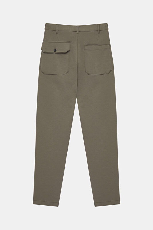 Beige Tapered Fit Men's Trousers 2