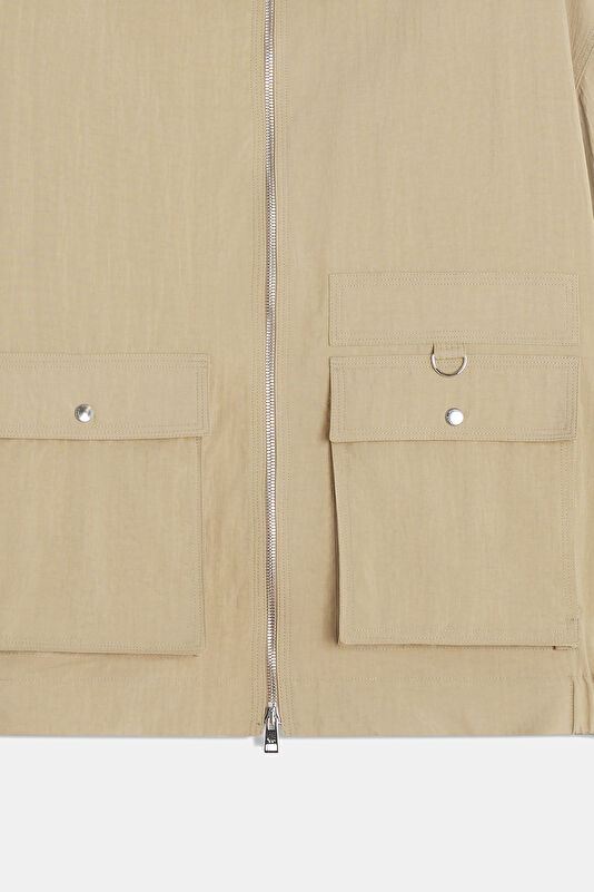 Beige Zippered Men's Jacket 4