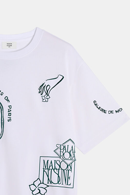 Relax Fit White Crew Neck Embroidered Men's T-Shirt 3