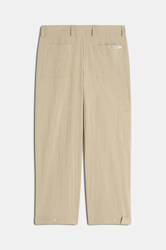 Relax Fit Beige Wide Leg Men's Trousers 2