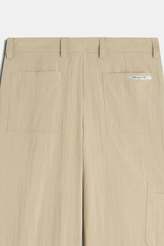 Relax Fit Beige Wide Leg Men's Trousers 3