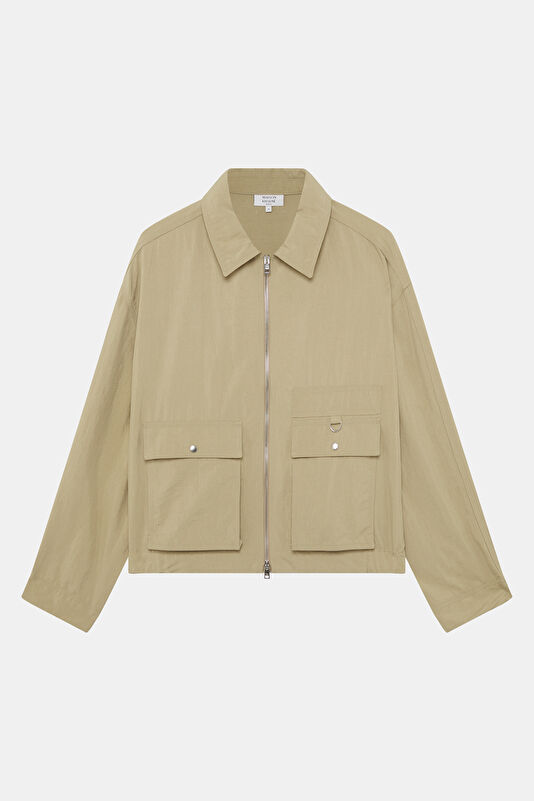 Beige Zip-Up Men's Jacket