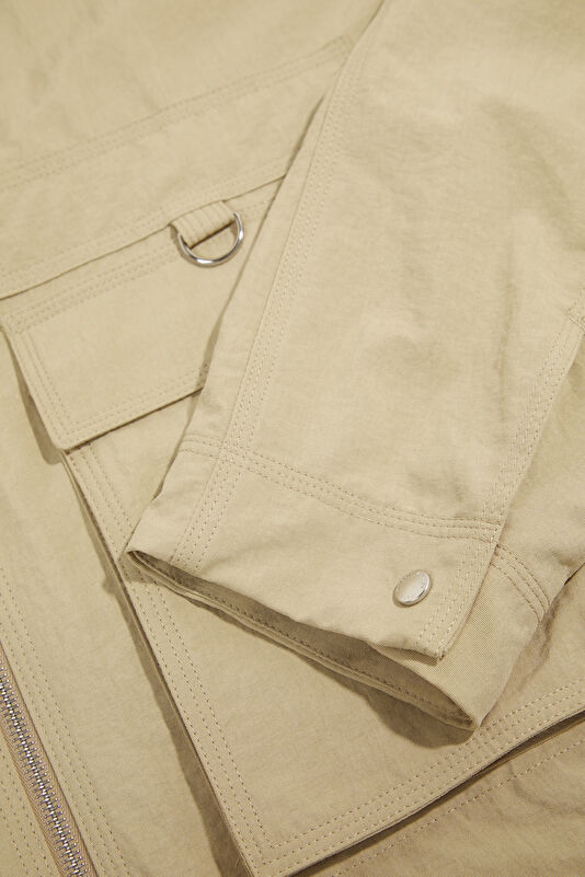 Beige Zip-Up Men's Jacket 4