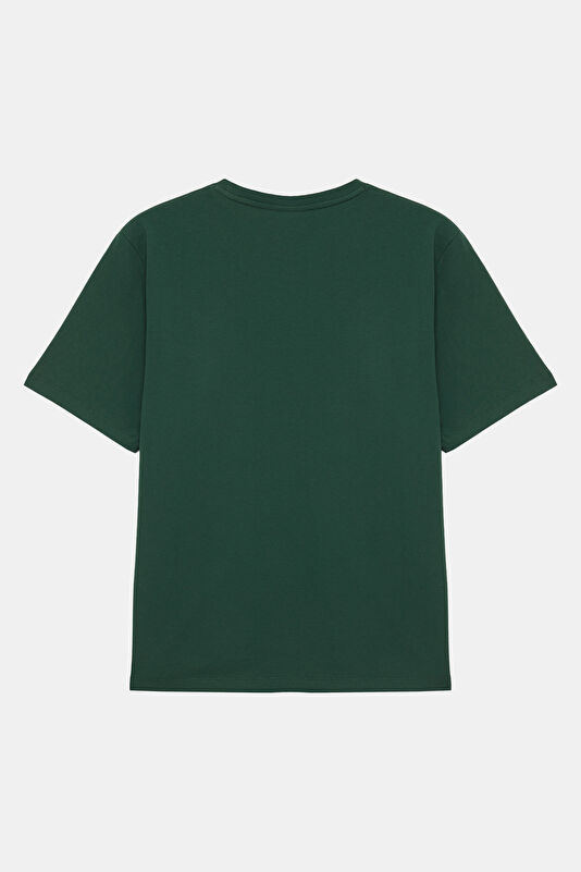 Relax Fit Green Crew Neck Embroidered Men's T-Shirt 2