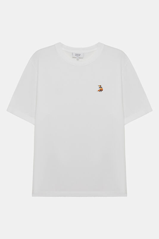Relax Fit White Crew Neck Embroidered Men's T-Shirt