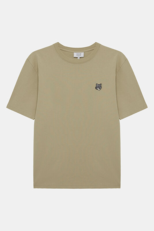 Relax Fit Beige Crew Neck Embroidered Men's T-Shirt