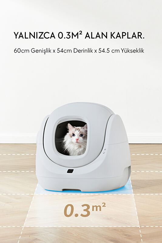Catlink Cat Litter Box-Scooper Se Lite Beyaz Kedi Tuvaleti 3