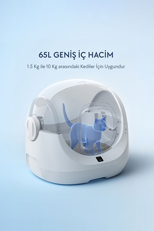 Catlink Cat Litter Box-Scooper Se Lite Beyaz Kedi Tuvaleti 4