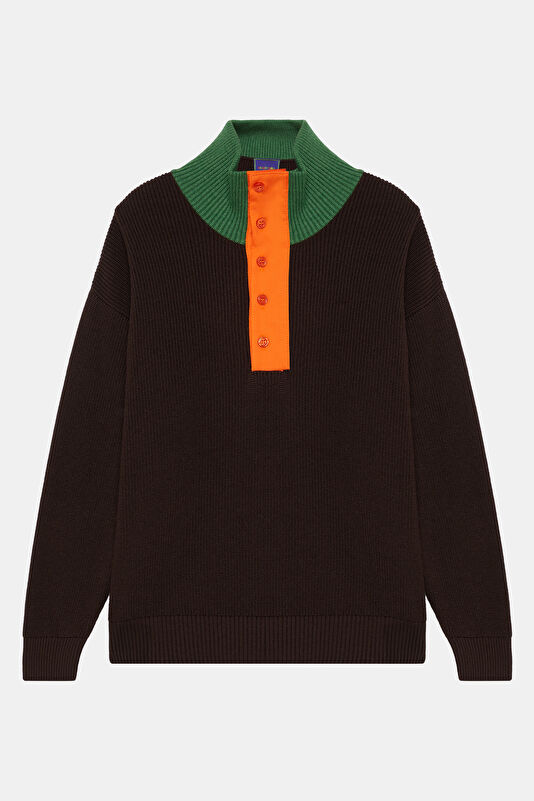 Brown Viscose Knit Children's Sweater