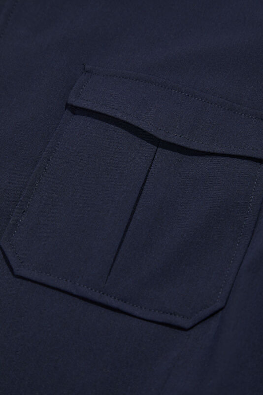 Navy Buttoned Men's Jacket 4