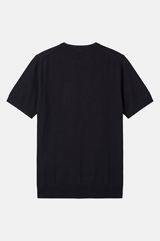 Relax Fit Black Crew Neck Cotton/Linen Men's T-Shirt 2