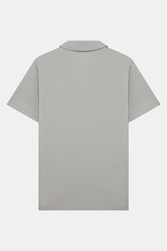 Relax Fit Grey Polo Collar Men's T-Shirt 2
