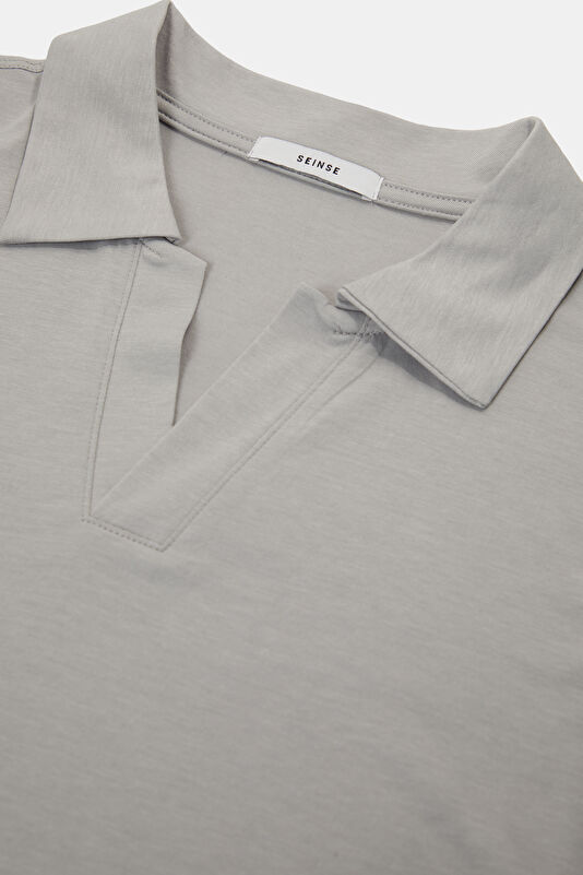 Relax Fit Grey Polo Collar Men's T-Shirt 3