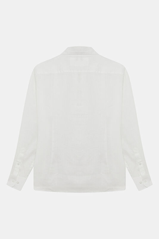 Relax Fit White Linen Men's Shirt 2