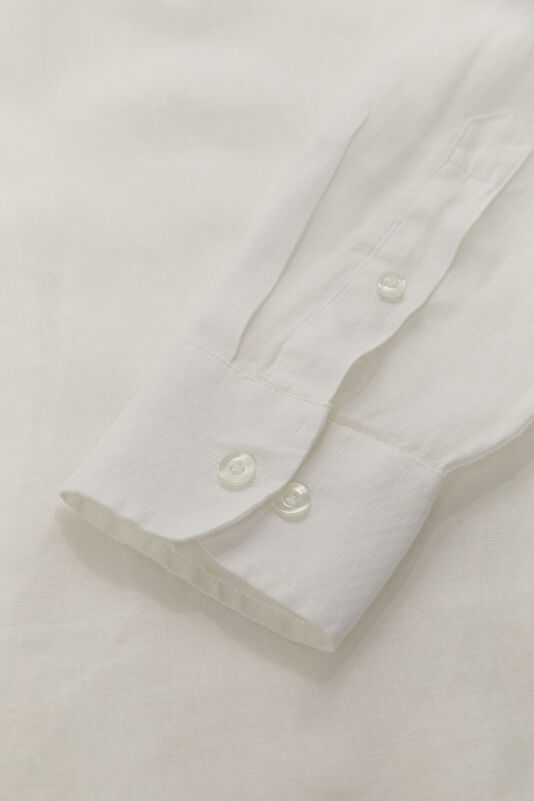 Relax Fit White Linen Men's Shirt 4