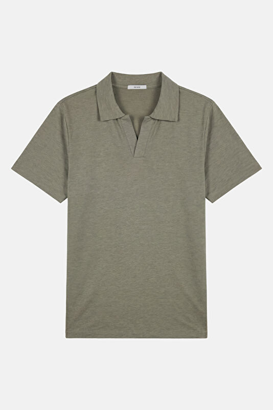Relax Fit Light Green Polo Collar Men's T-Shirt