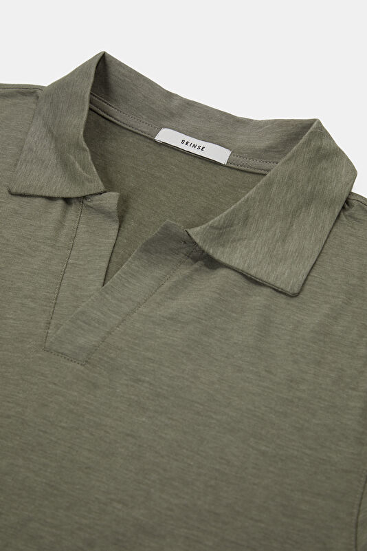 Relax Fit Light Green Polo Collar Men's T-Shirt 3