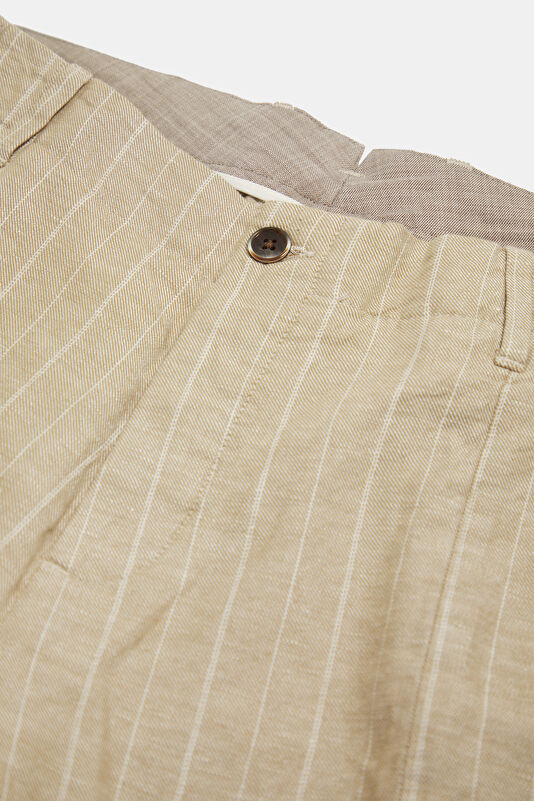 Relax Fit Beige Linen Cotton Men's Trousers 3