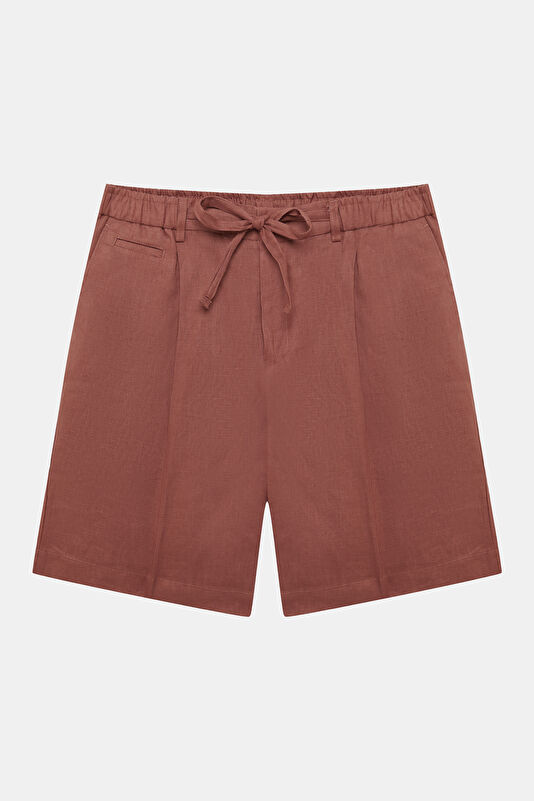 Salmon Linen Men's Shorts