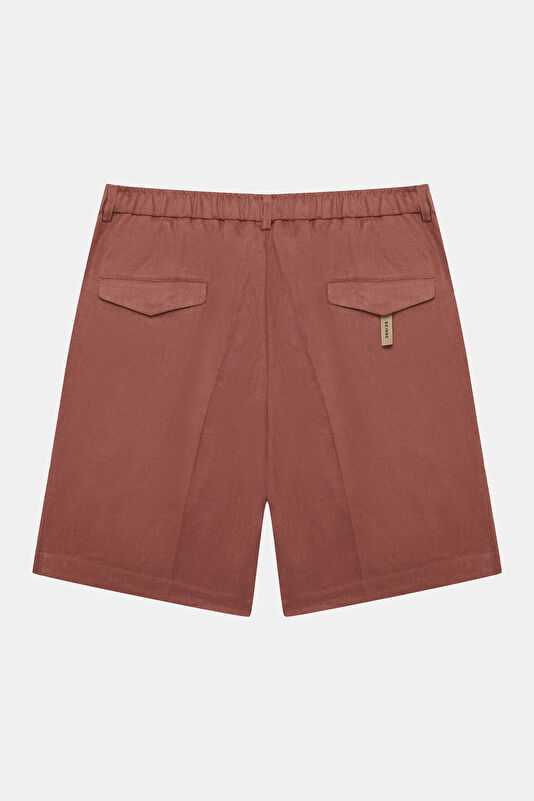 Salmon Linen Men's Shorts 2