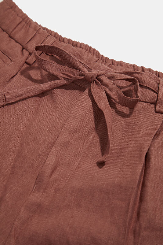 Salmon Linen Men's Shorts 3