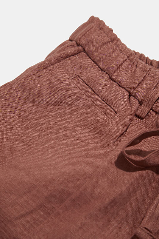 Salmon Linen Men's Shorts 4