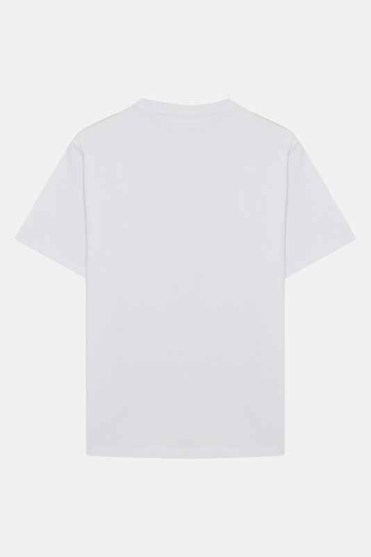 Relax Fit White Crew Neck Men's T-Shirt 2