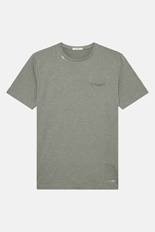 Relax Fit Light Green Crew Neck Men's T-Shirt
