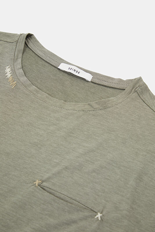 Relax Fit Light Green Crew Neck Men's T-Shirt 3
