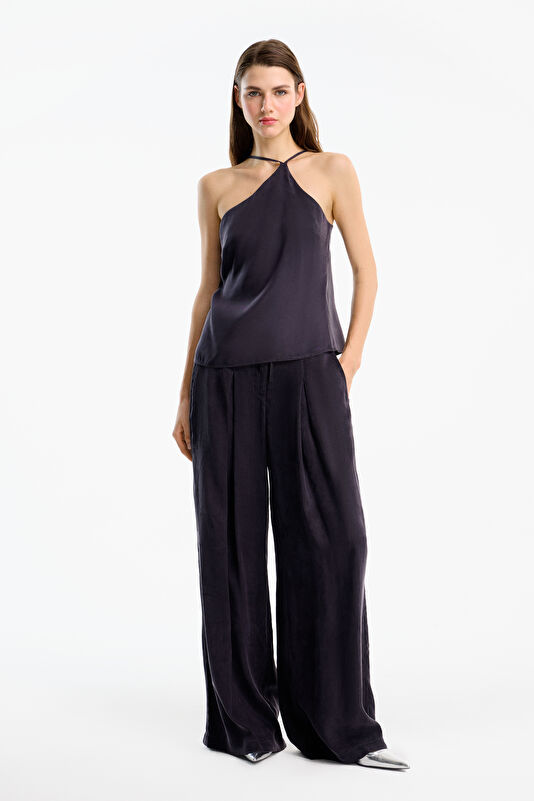 Antrasit Wide Leg Kadın Pantolon