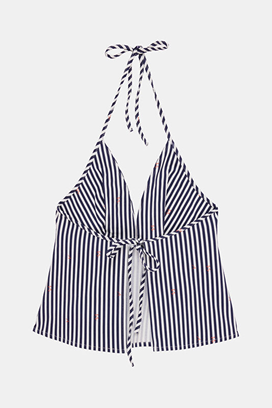 Navy Striped Strappy Women's Blouse 2