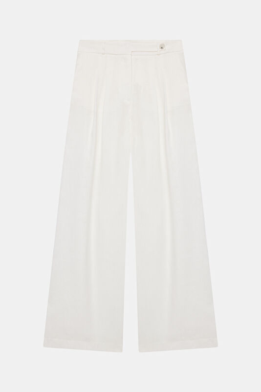 Beyaz Wide Leg Pantolon