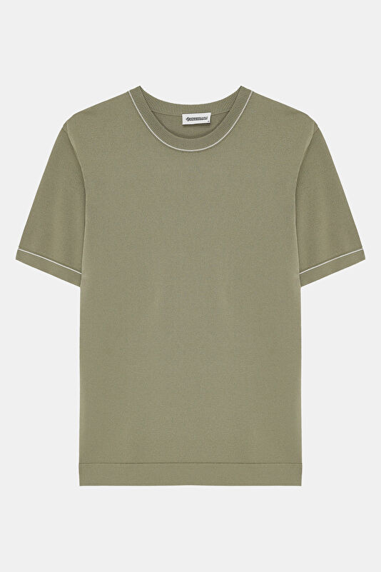 Khaki Crew Neck Men's T-Shirt