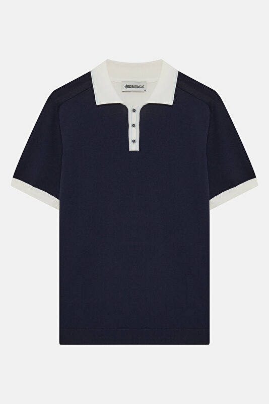 Ecru Polo Collar Men's T-Shirt