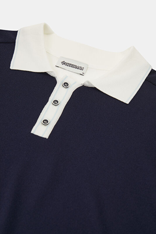Ecru Polo Collar Men's T-Shirt 3