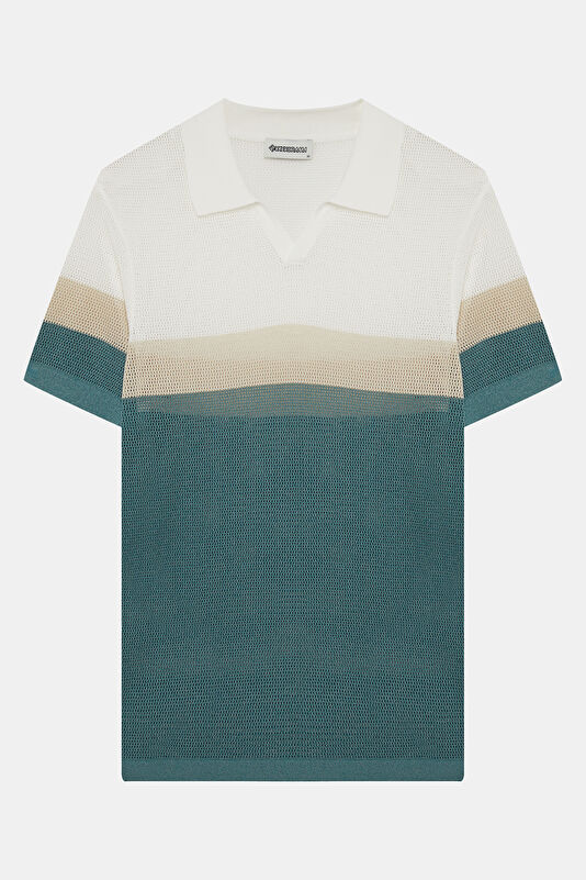 Green Polo Collar Men's T-Shirt