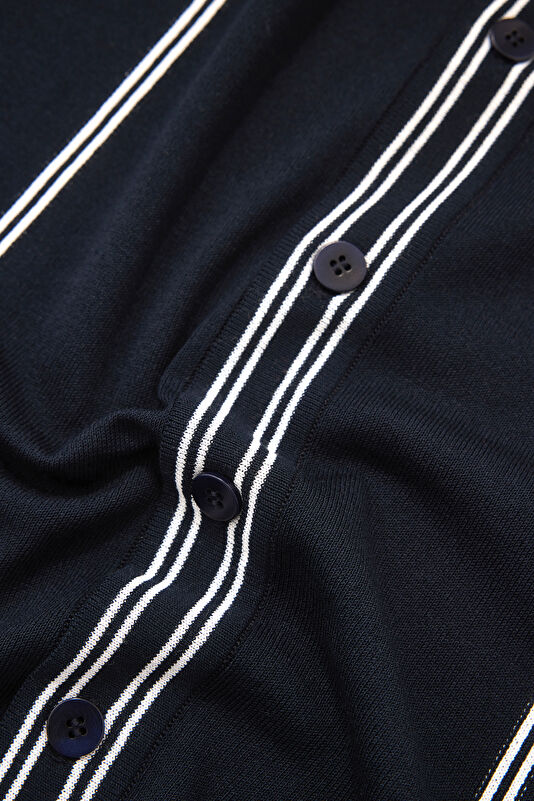 Navy Regular Striped Patterned Men's T-Shirt 4