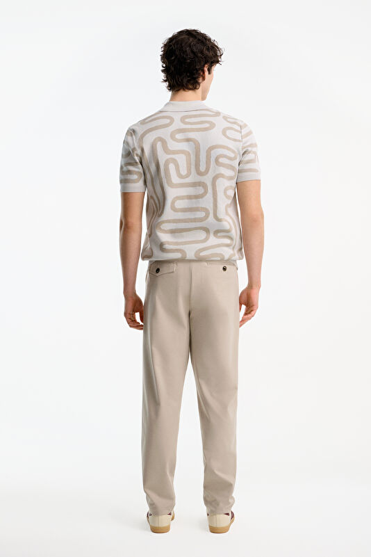 Stone Polo Collar Patterned Men's T-Shirt 2