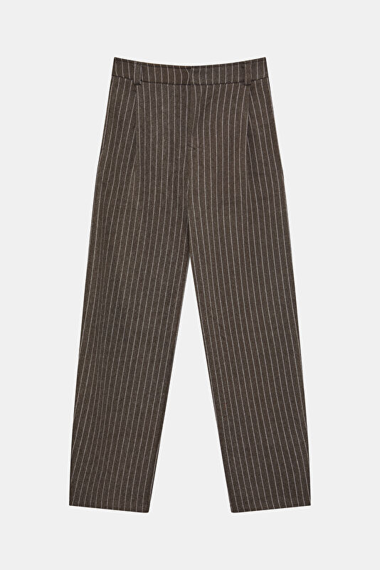 Relax Kalıp Koyu Gri Wide Leg Kadın Pantolon