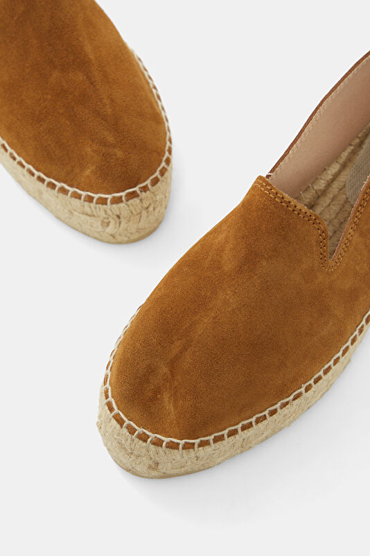 Double Sole Espadrilles Kahve Kadın Ayakkabı 4