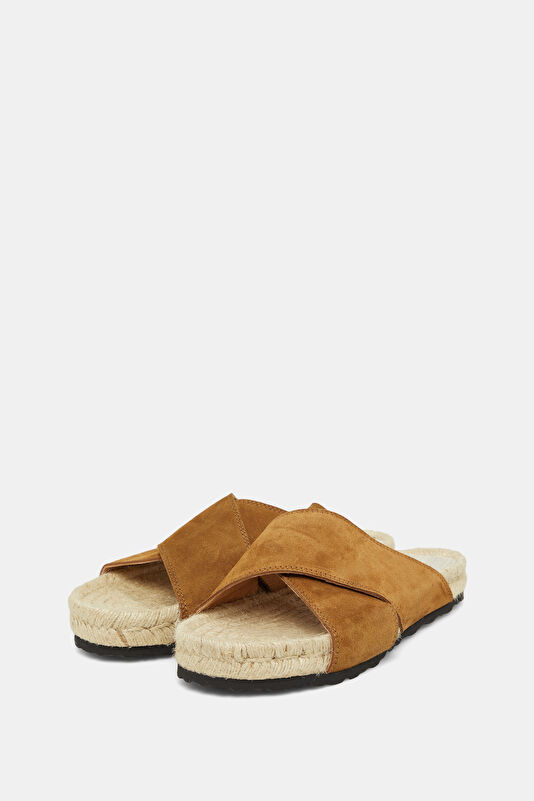 Crossed Bands Brown Men's Slippers 2
