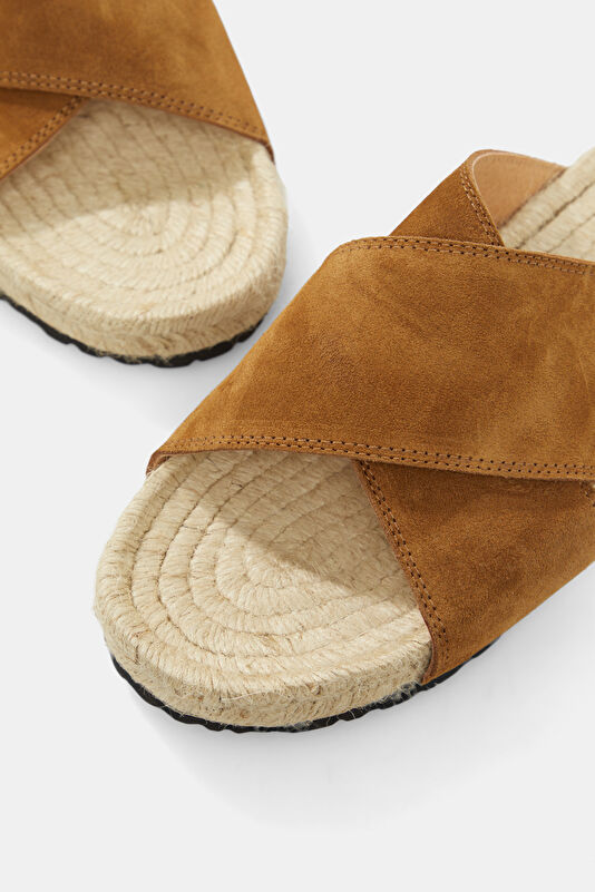 Crossed Bands Brown Men's Slippers 4